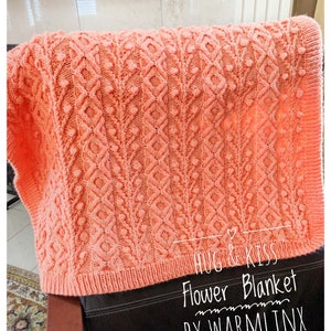Knitting Pattern - Hug and Kiss Flower Baby Blanket