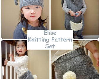 Pattern Set - Elise Knitting Pattern Series (Hooded Vest, Bloomers, Hat)