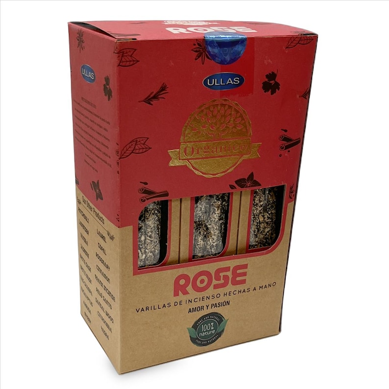 Organico Handmade Incense Sticks 25g Single Box (8 Sticks) Rose