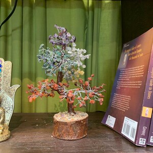 Crystal Gem Trees on Natural Wood