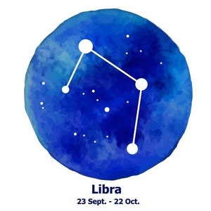 Libra 23 Sept. - 22 Oct. Watercolor Painting Art Print, Constellation Art Print, Constellation Art, Celestial Art, Libra Art Prints, Libra