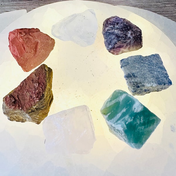 7 Chakras Raw Crystals- Chakra Stones, Chakra Crystals, Chakra Crystal Gift Set for Alter, Chakra Crystals for Healing, Meditation Crystals