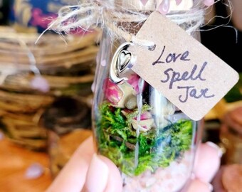 Frasco de hechizos de amor, Frasco de hechizos de magia de amor, Frasco de hechizos de amor para decoración de altar de brujería, Frasco de hechizos para el amor, Frascos de hechizos de amor, Frasco de hechizos para el amor, Hechizos