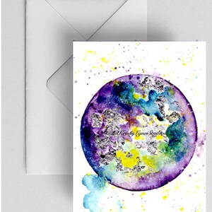 Full Moon (1) Watercolor Greeting Card