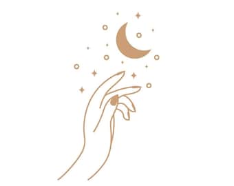 Mystical Hands Art Print: Minimalist Witch Decor, Magic Watercolor