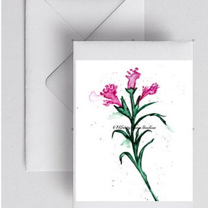 GRUSSKARTE AQUARELL - Rosa Blumen Aquarell Grußkarte, Innenseite leer, Aquarell Grußkarte, Blumen Aquarell Kunstdrucke, Blumen