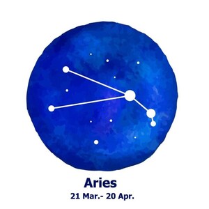 Aries 21 Mar. - 20 Apr. Constellation Watercolor Painting Art Print, Constellation Art Print, Constellation Art,  Celestial Art, Aries Art