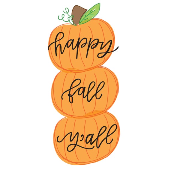 Happy Fall Y'all Watercolor Print with hand lettering Happy Fall Y'all Watercolor Print with hand lettering