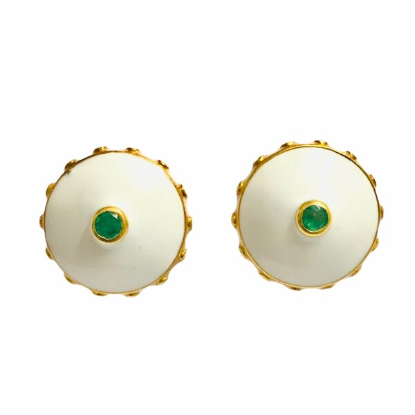 Emerald Gold Cufflinks Etsy