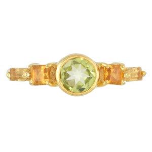 Peridot & Citrine Gold Vermeil Over Sterling Silver Ring