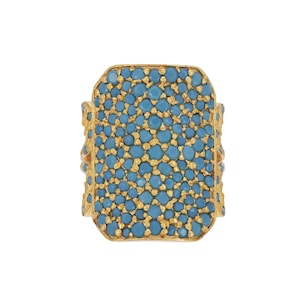 Turquoise 14K Gold Vermeil Over Sterling Silver Ring