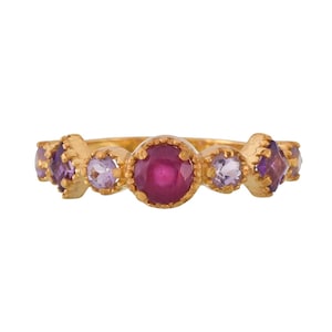 Rubin & Amethyst Gold Vermeil Sterling Silber Ring
