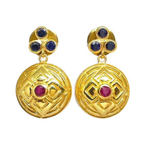 Sapphire & Ruby 14K Gold Vermeil Over Sterling Si… - image 4