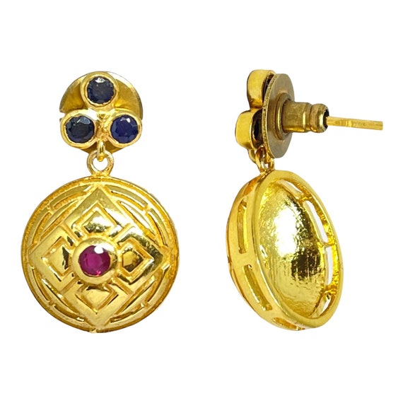 Sapphire & Ruby 14K Gold Vermeil Over Sterling Si… - image 2