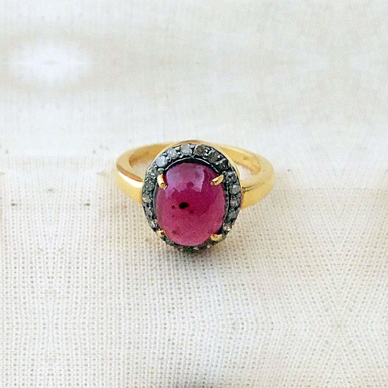 Diamond /& Ruby Sterling Silver Ring