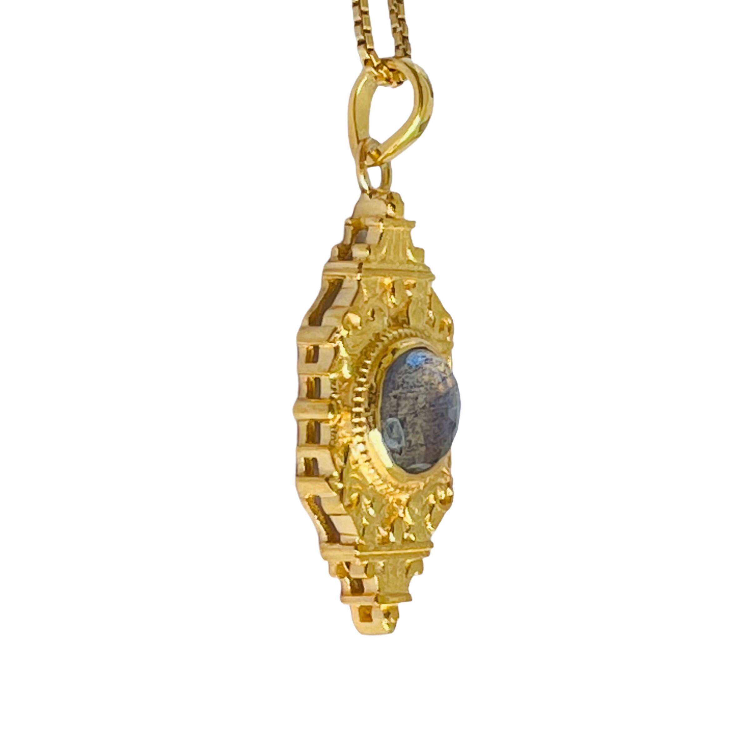 Labradorite 14K Gold Vermeil Over Sterling Silver Pendant - Etsy