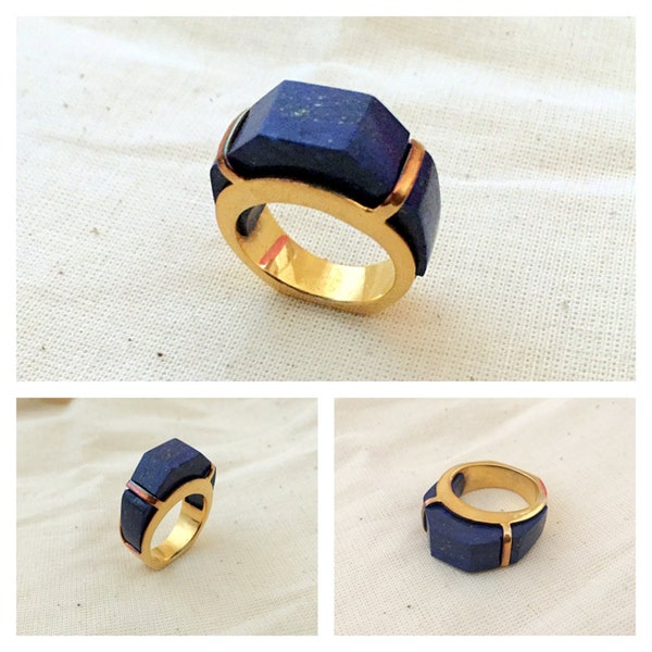 Lapis Lazuli Vermeil 14K Gold Over Sterling Silver Ring