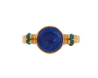 Lapis Lazuli & Emerald 14K Gold Vermeil Over Sterling Silver Ring