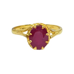 Ruby 14K  Gold Vermeil Over Sterling Silver Ring