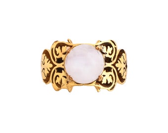 Moonstone  14K Gold Vermeil Over Sterling Silver Ring