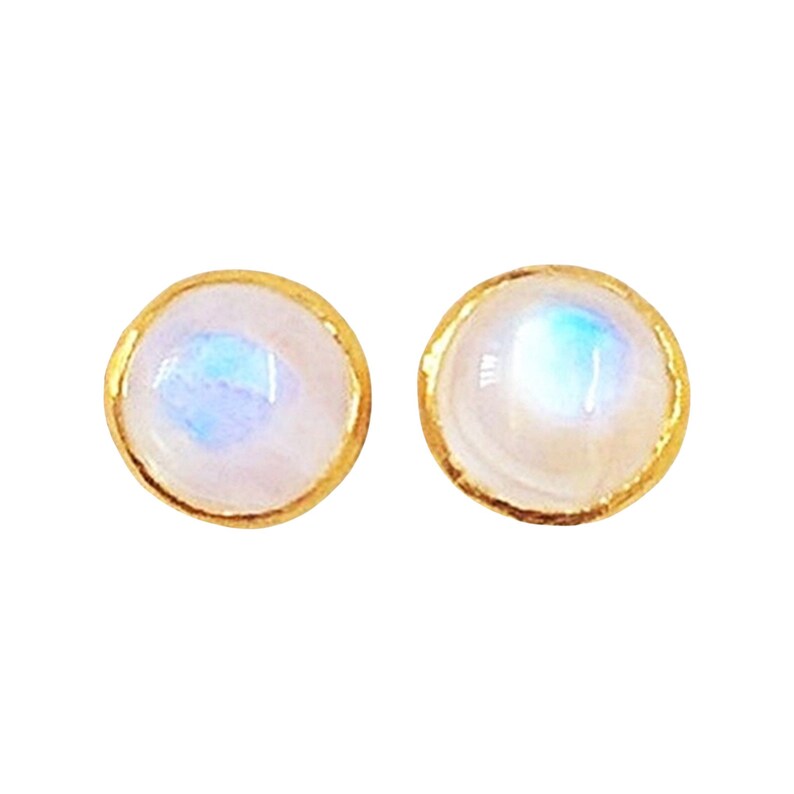 Moonstone Vermeil 14k Gold Over Sterling Silver Stud Earring 