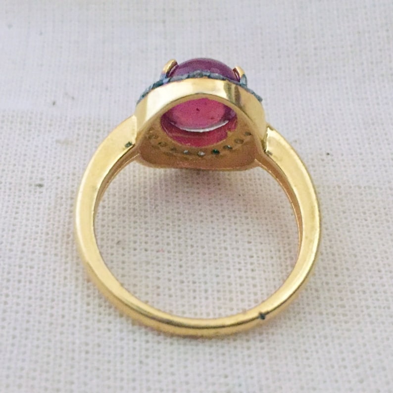 Diamond /& Ruby Sterling Silver Ring