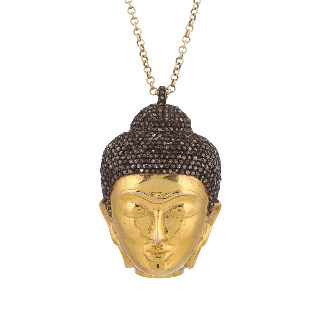 Diamond Sterling Silver Buddha Pendant - Etsy