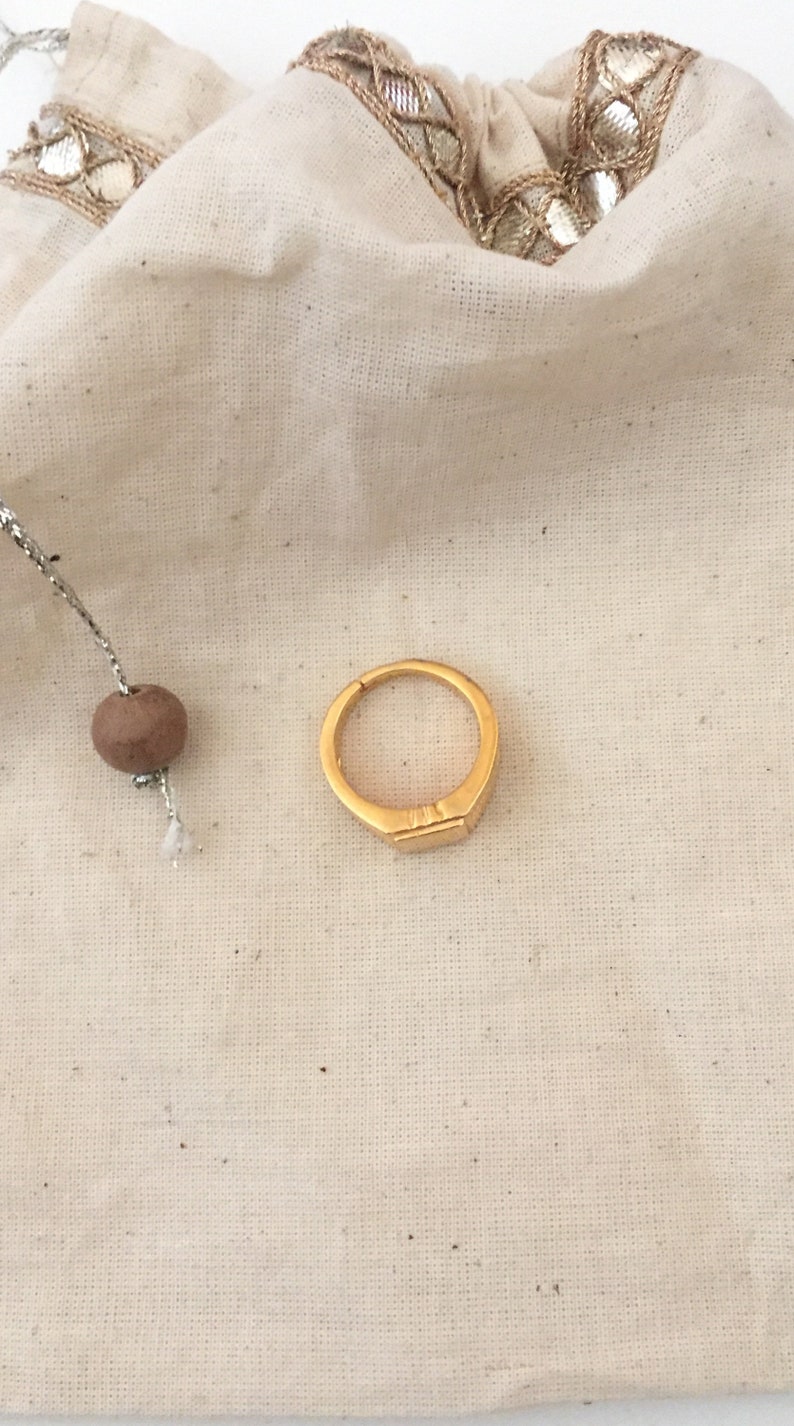 Vermeil 14K Gold Over Sterling Silver Signet Ring