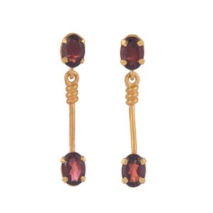 Garnet Gold Vermeil Over Sterling Silver Earring
