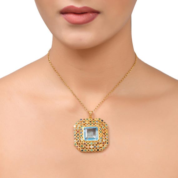 Swiss Topaz, Emerald, Ruby & Multi Colored Sapphi… - image 6