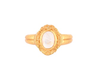 Moonstone 14K Gold Vermeil Over Sterling Silver Ring