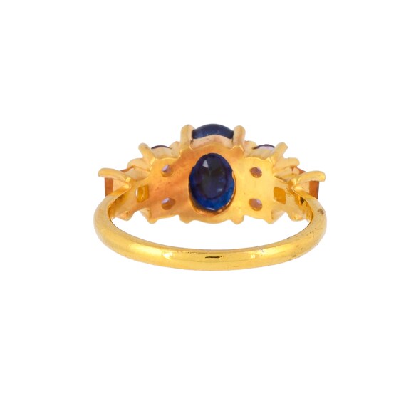 Sapphire Amethyst Citrine Ring | Gold Vermeil Sterling Silver