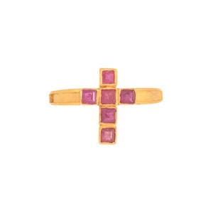 Rubin Gold Vermeil Sterling Silber Ring