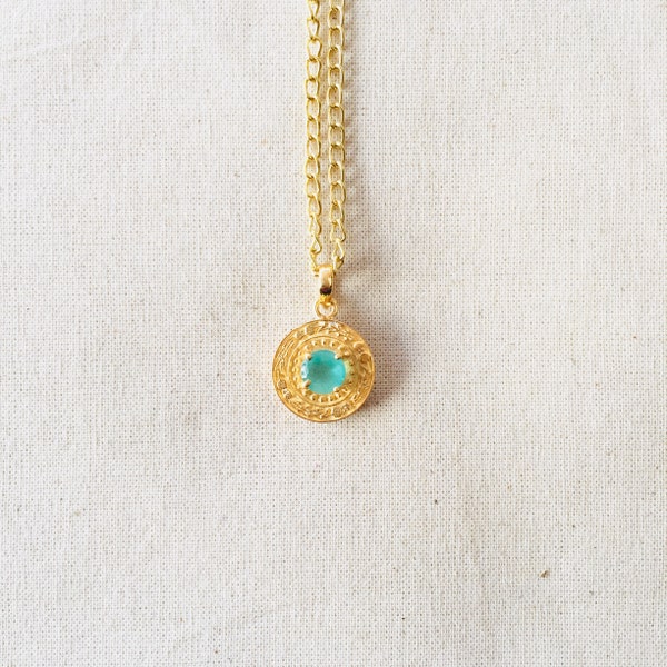 Emerald Vermeil 14k Gold Over Sterling Silver Pendant