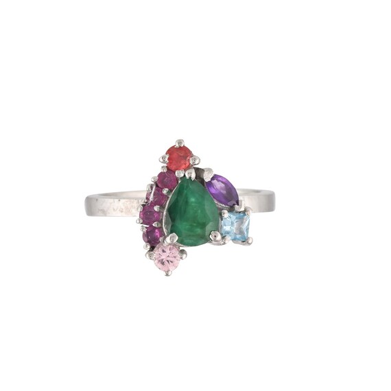 Bague Homme Argent Sterling 925 Avec Rubis Et émeraude - Taille 4 à 16, Faite Main En Inde, Personnalisable
