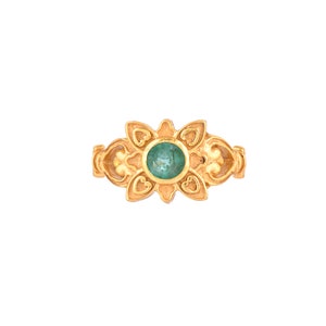 Emerald 14K Gold Vermeil Over Sterling Silver Ring