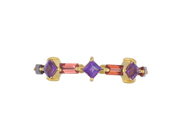 Amethyst & Garnet 14K Gold Vermeil Over Sterling Silver Ring