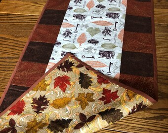 Two For One Keys n Leaves Table Runner