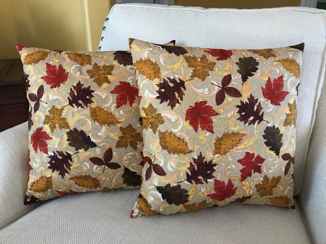 Autumn Leaves Pillow Etsy