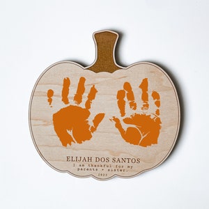 Pumpkin Handprint Art | Fall Baby Art | Baby Halloween Crafts | My First Thanksgiving Art | I Am Thankful Art | Fall Toddler Art |