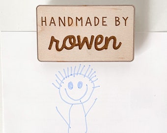 Handmade By Magnet | Custom Look What I Made Magnet | Art Display Magnet | Personalized Kids Magnet | Wood Magnet | Refrigerator Magnet