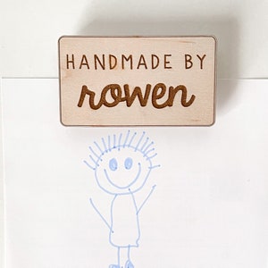 Handmade By Magnet | Custom Look What I Made Magnet | Art Display Magnet | Personalized Kids Magnet | Wood Magnet | Refrigerator Magnet