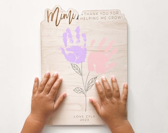 DIY Flower Handprint Art | Gift For Mom  | Personalized Mother's Day Gift | Handprint Art for Grandma | Mother's Day Sign | Hands Down