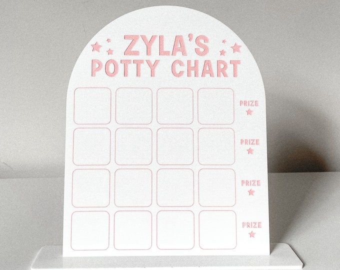 Personalized Acrylic Potty Training Reward Chart | Washable Toilet ...