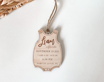 Baby's First Christmas Ornament 2025 | Personalized Birth Stats | Newborn | Baby Birth Stat Ornament | New Baby Gift | Baby Announcement |