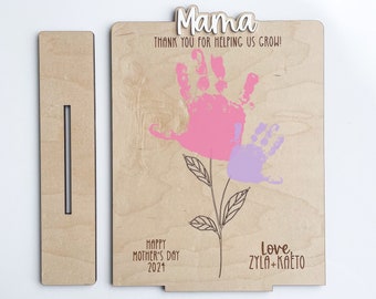 DIY Flower Handprint Art | Gift For Mom  | Personalized Mother's Day Gift | Handprint Art for Grandma | Mother's Day Sign | Hands Down