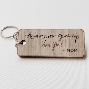 Personalized Handwritten Keychain | Actual Handwriting | Wooden ...