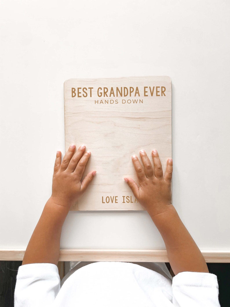 Best Dad Hands Down 2023 Father's Day Gift Gift For Grandfather Gift From Kids Hand Print Art Hands Down Best Grandpa image 2