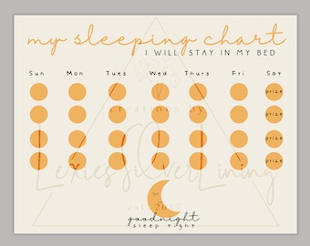 Sleep Chart Printable | Gender Neutral | Instant Download Sleeping Chart | Transition From CoSleeping