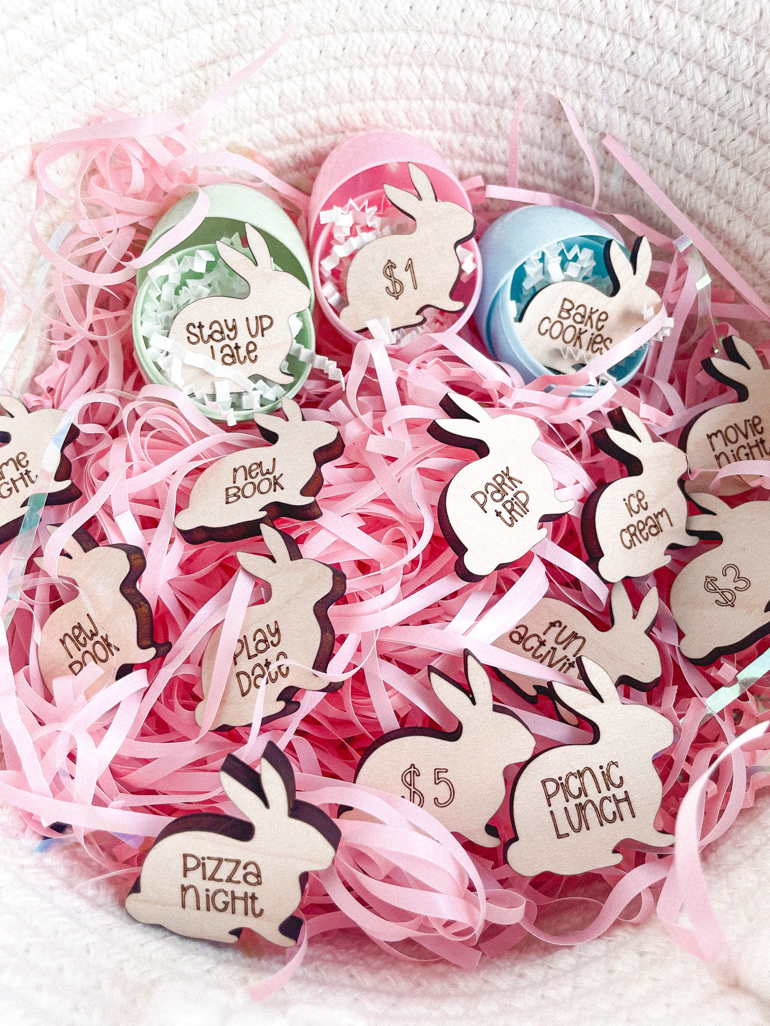 Easter Egg Hunt Tokens | Wood Easter Tokens | Set of 12 | Kid’s Easter Ideas | Easter Basket Filler | Easter Eggs | Unique Easter Ideas